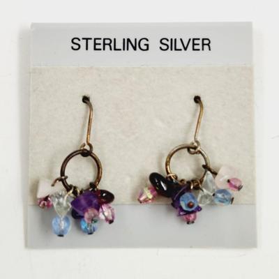 STERLING SILVER MULTI STONE EARRING SET