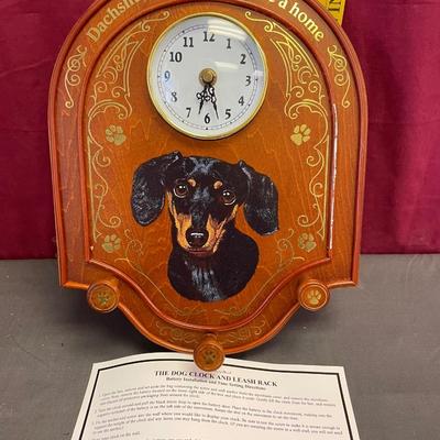 Dachshund clock with pegs
