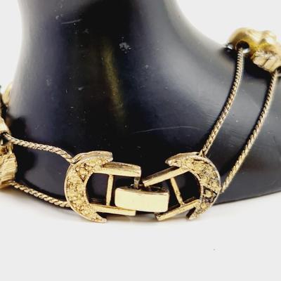 VINTAGE GOLD TONED CLOWN BRACELET