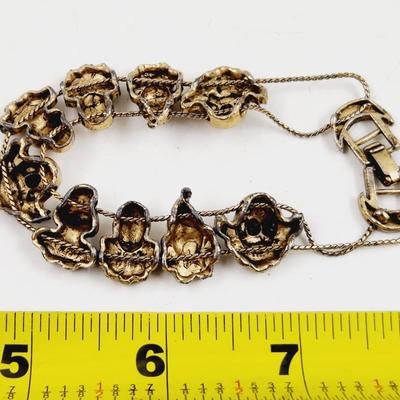 VINTAGE GOLD TONED CLOWN BRACELET