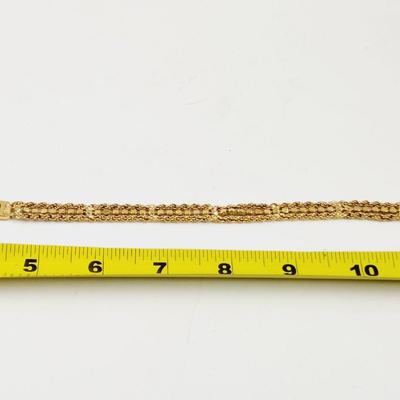 VINTAGE GOLD TONED CZ JEWELED BRACELET