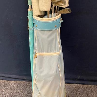 Golf clubs and bag