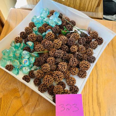 Flat of glass rocks & seed pods