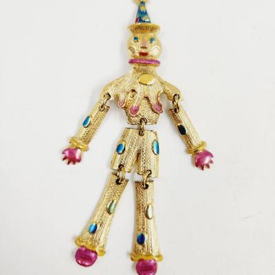 VINTAGE GOLD TONED FULL BODY CLOWN PIN
