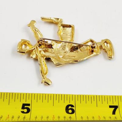 CUTE GOLD TONED CLOWN PIN