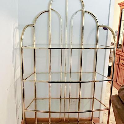 Rare Vintage Arched Glass Shelf by Milo