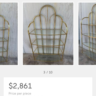Rare Vintage Arched Glass Shelf by Milo