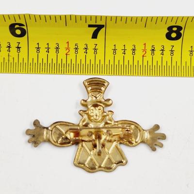 GOLD TONED CLOWN PIN
