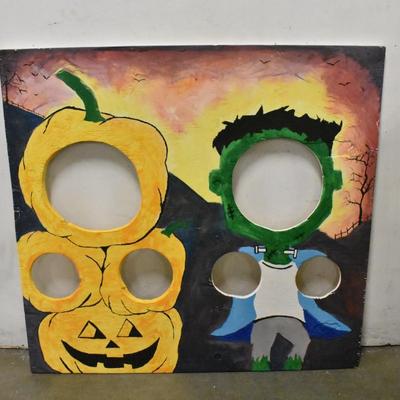 Large Wooden Halloween Photo Stand In