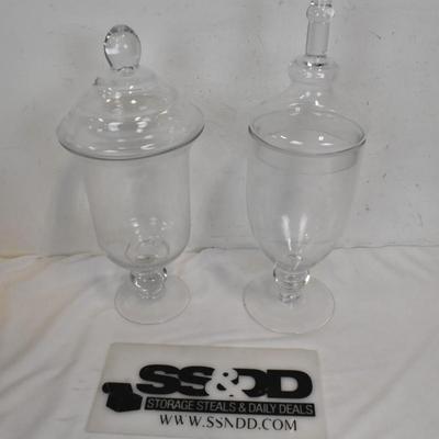 2 Large Glass Candy Containers With Lids