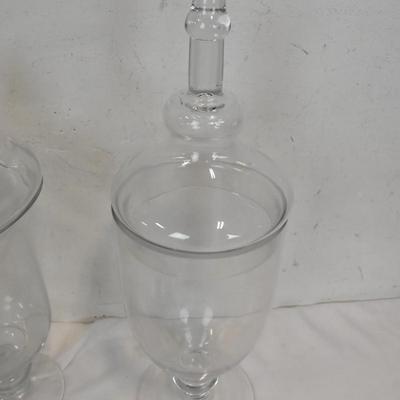 2 Large Glass Candy Containers With Lids