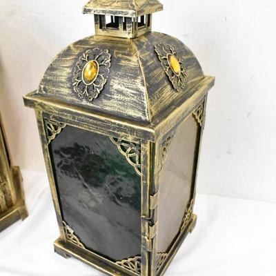 3 pc Home Decor, Metal and Colored Glass
