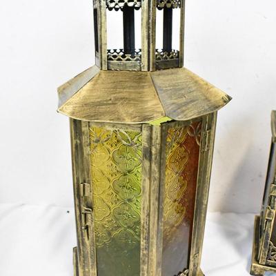 3 pc Home Decor, Metal and Colored Glass