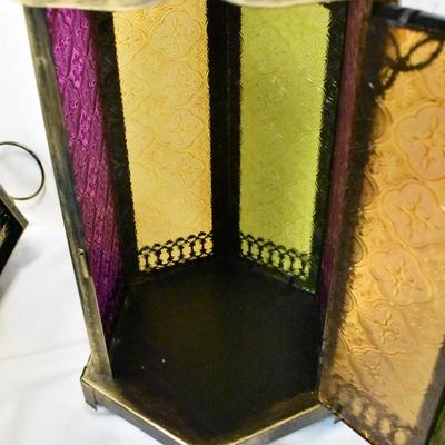 3 pc Home Decor, Metal and Colored Glass
