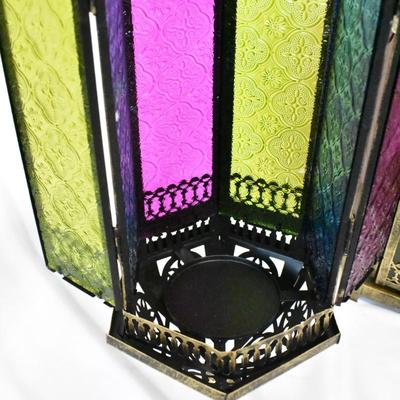 3 pc Home Decor, Metal and Colored Glass
