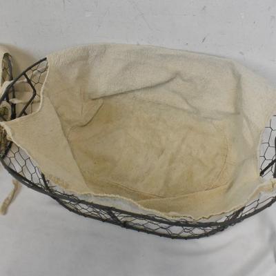 4 Gray Metal Wire Baskets, 2 Small and 2 Large