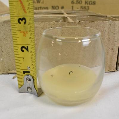 112 Candles, 12 Square Clear Candles, 96 Round