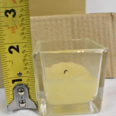 112 Candles, 12 Square Clear Candles, 96 Round