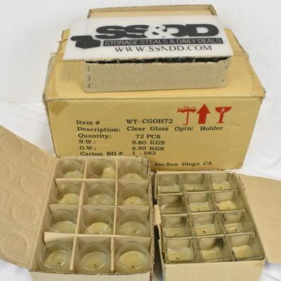112 Candles, 12 Square Clear Candles, 96 Round
