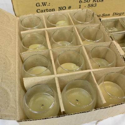 112 Candles, 12 Square Clear Candles, 96 Round