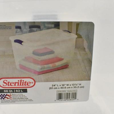 Large Sterilite Clear Plastic Tote, Small Crack