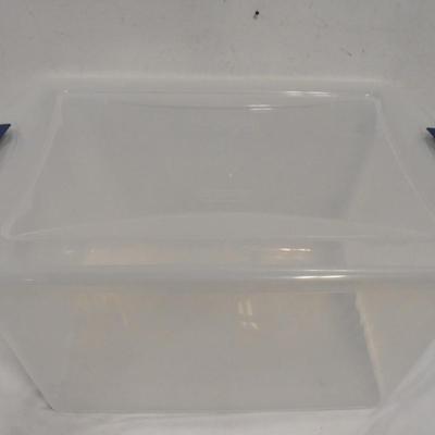Large Sterilite Clear Plastic Tote, Small Crack