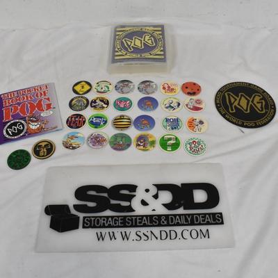 Vintage POG Micro Tournament Game Pack, 24 Pogs, Game Board,