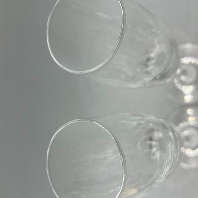 Pair of Crystal Champagne Flute Drink Glasses