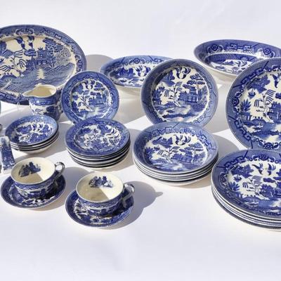 Lot of Made in Japan Blue Willow Ware