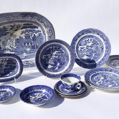 Lot of Made in England Willow Ware