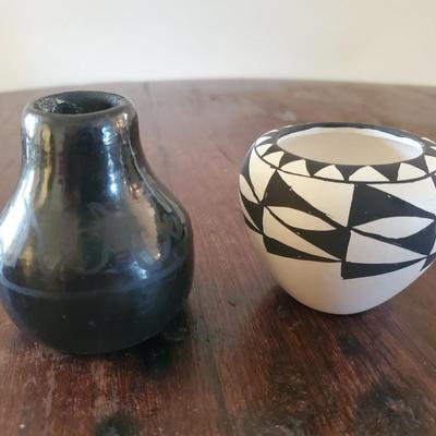 Pair of Vintage New Mexico Pueblos Small Vases