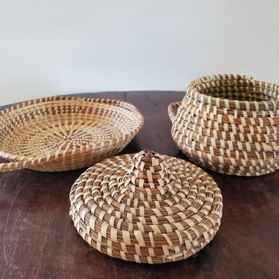 Native American Hand-Woven Grass Baskets