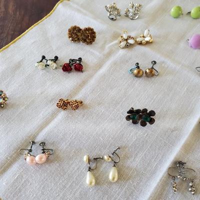 Lot of 32 Vintage Screw-Back and Clip-On Earrings