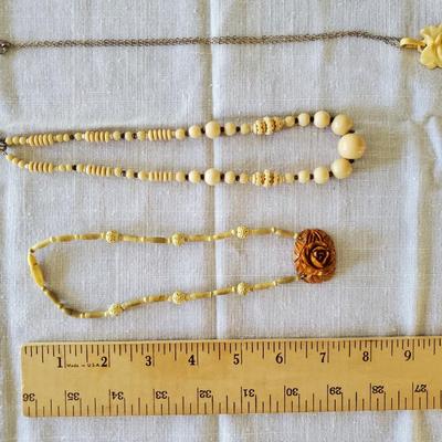 Lot of 3 Tiki Style Vintage Novelty Necklaces