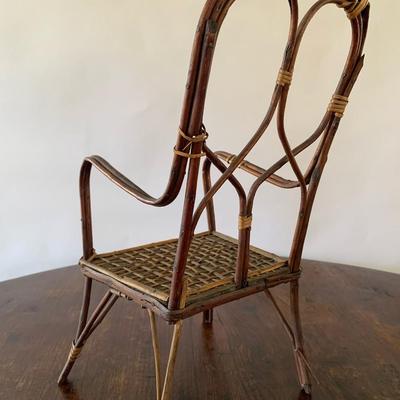 Antique Wicker Doll Chair