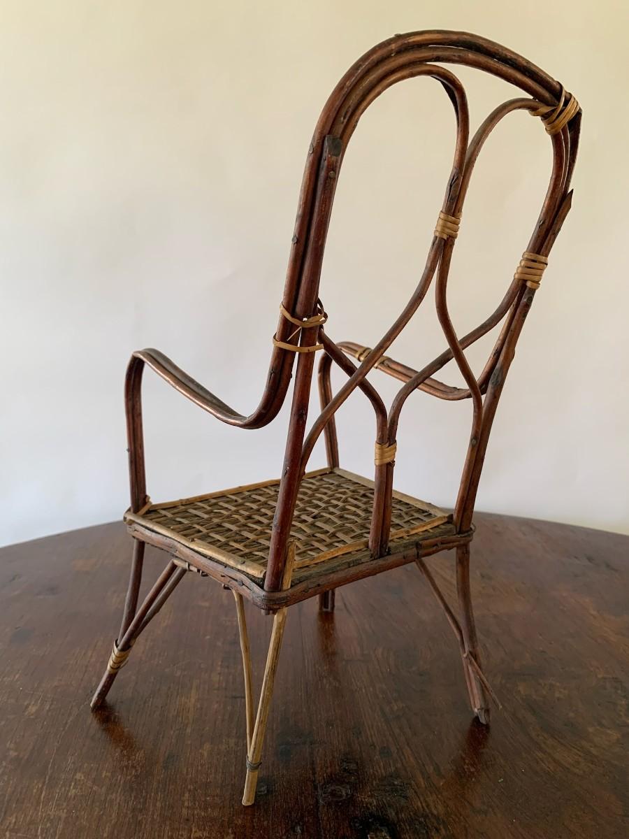 Antique Wicker Doll Chair