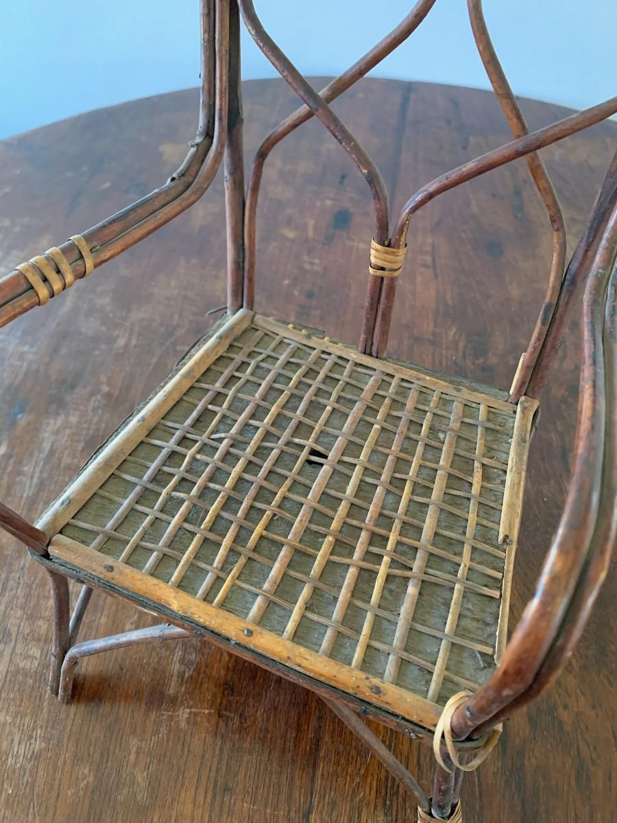 Antique Wicker Doll Chair
