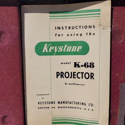 Mid-Century Keystone K-68 Film Projector and Case with Accessories