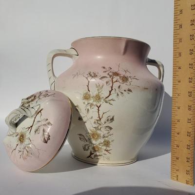 Antique Pink Dogwoods 7-pc Chamber Pot & Vanity Accessories