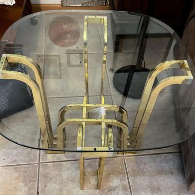 Mid-Century Modern Brass & Glass Table