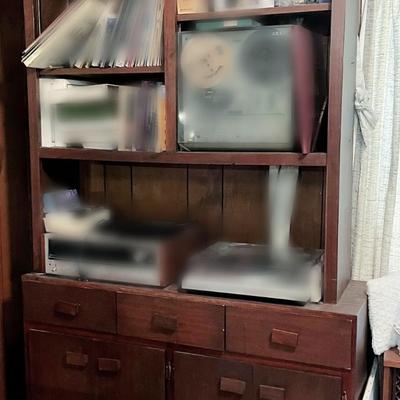 Two MCM Style Cabinets and Shelves