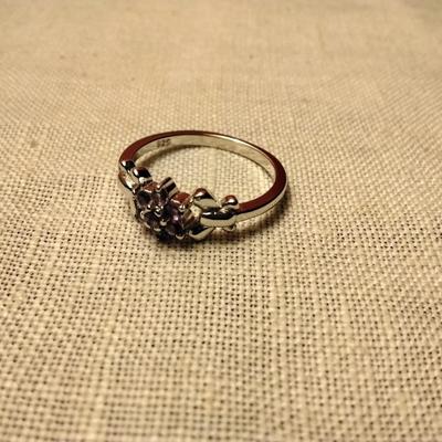 .35ctw Amethyst Round Cut 925 Sterling Silver Ring Size 6.5