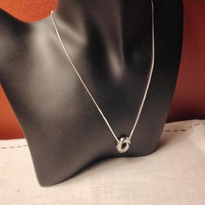 .05ctw Fancy Black & H-SI Diamond 925 Sterling Silver 16" Necklace