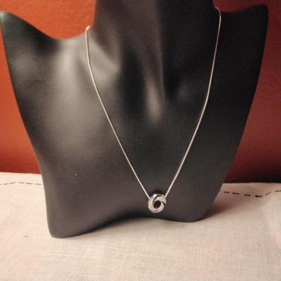 .05ctw Fancy Black & H-SI Diamond 925 Sterling Silver 16" Necklace