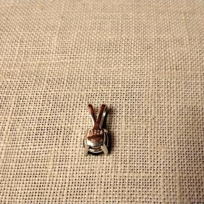 Garnet Set In Sterling Silver Pendant
