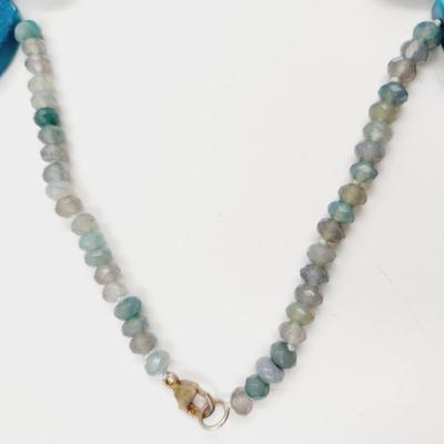 BEAUTIFUL BLUE AGATE GEODE STONE NECKLACE