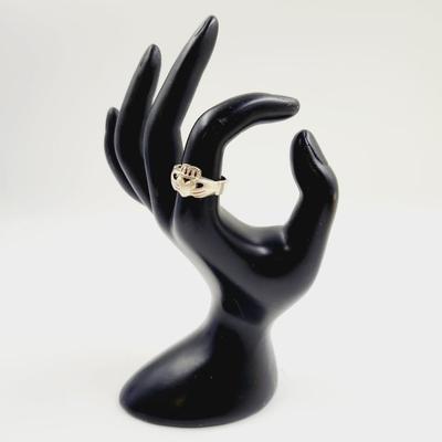 .925 SILVER HEART CROWN SIZE 7 5 RING