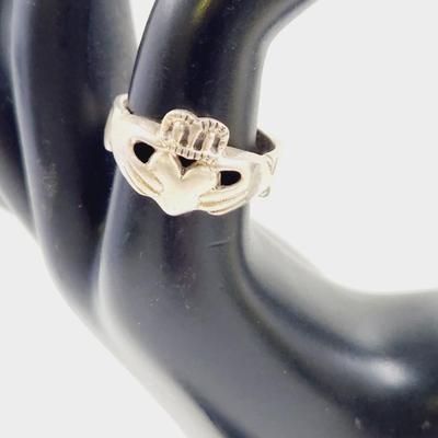 .925 SILVER HEART CROWN SIZE 7 5 RING