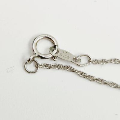 925 SILVER 2 CT CUBIC ZIRCONIA NECKLACE W/ HEART PENDANT