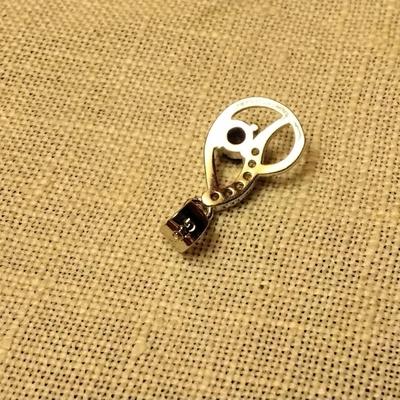 Gorgeous Amethyst  and White Sapphire Sterling Silver Pendant